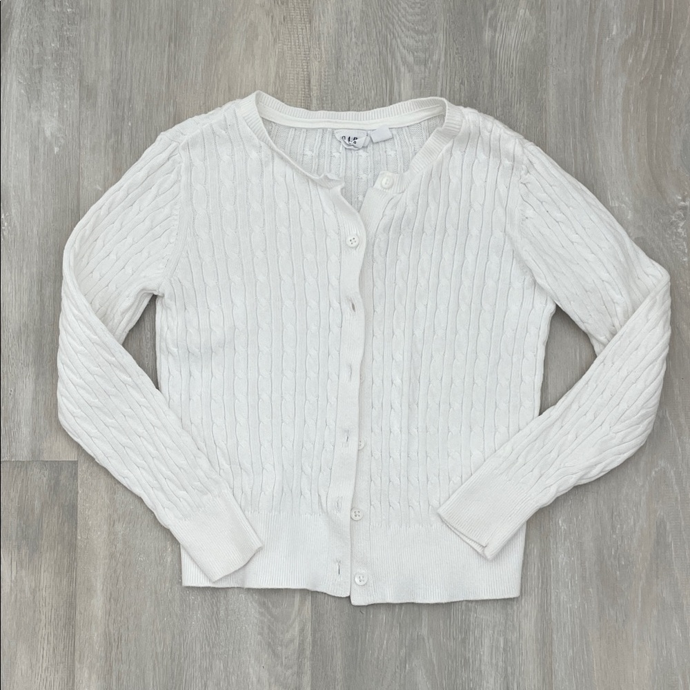 GAP kids white cardigan